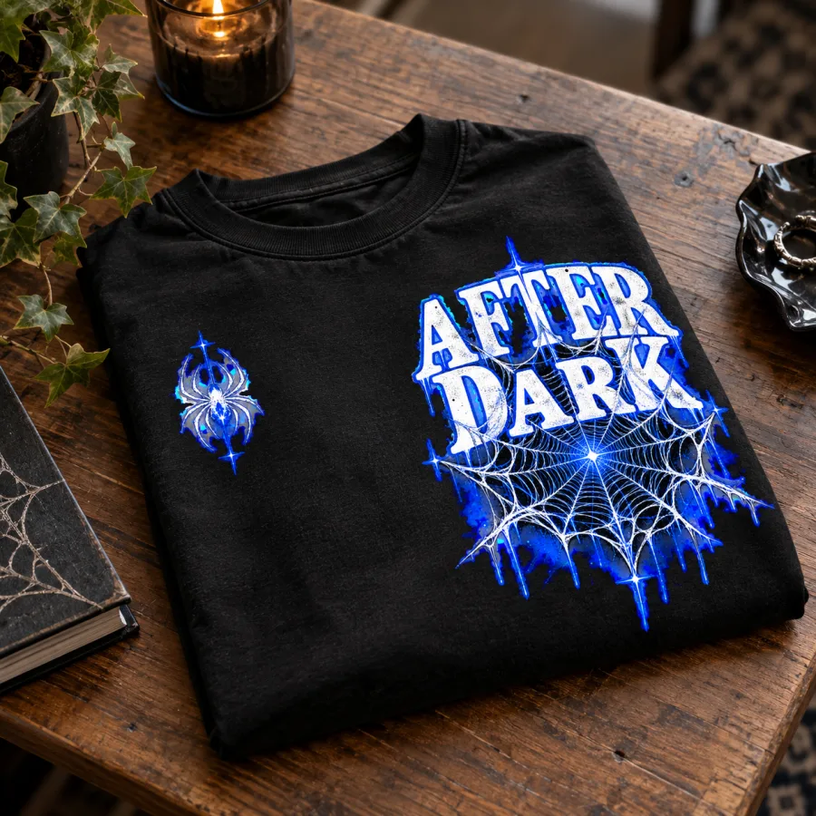 Folded black spider streetwear shirt