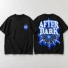 Front flat lay of black After Dark Web oversized tee with tiny chest spider