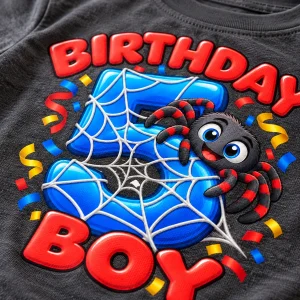 Close-up of the geometric web, cheerful spider and confetti print