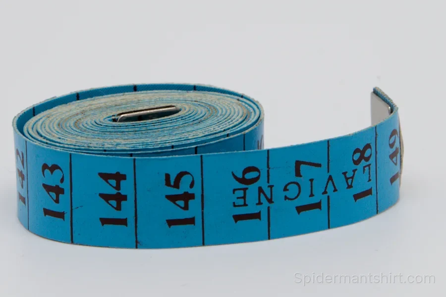 Blue tape measure in centimeters