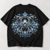 Front flat lay of black Chrome Spider Star Y2K spider shirt