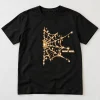 Front flat lay of black Connected Web Right matching spider web couple shirt