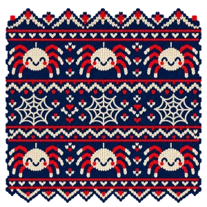 Folded navy kids spider web sweater