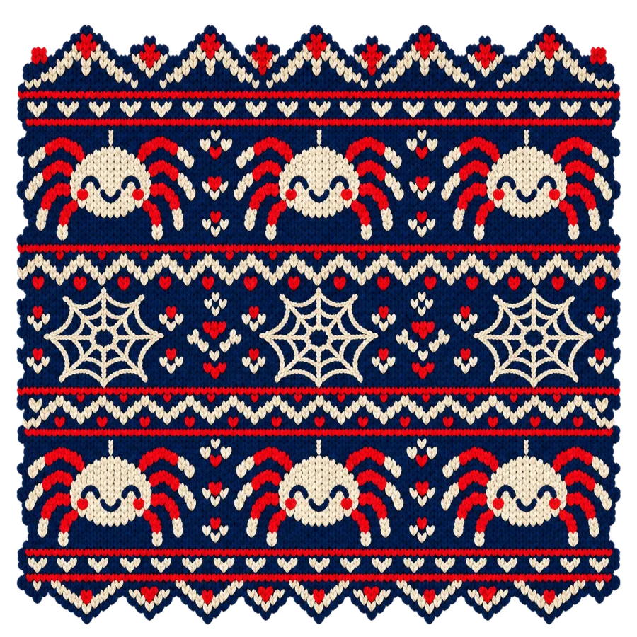 Folded navy kids spider web sweater