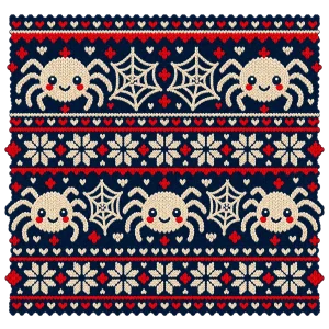Front flat lay of navy Mini Web Knit kids spider web sweater