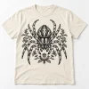 Front flat lay of Naturalist Spider spider graphic tee in Natural heavyweight cotton with detailed black spider and botanical print