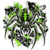 Front flat lay of black Punk Spider oversized punk spider shirt