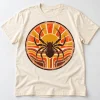 Front flat lay of cream Retro Spider Badge retro spider shirt