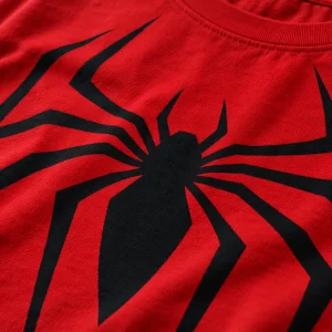 Close-up of the black spider emblem legs with clean screen-print edges