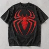 Front flat lay of washed black Spider-Man Cracked Emblem tee