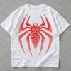 Front flat lay of white Spider-Man Halftone Emblem t shirt