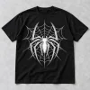 Front flat lay of black Spider-Man White Line Emblem t-shirt