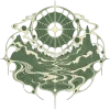 Front flat lay of dark green Web Topography oversized tee
