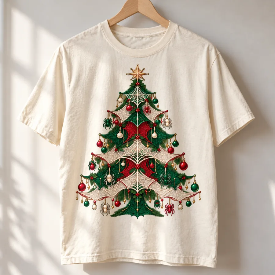 Natural Web Tree tee on a hanger