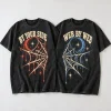 Front flat lay of washed black Webside Best Friends half-web tee