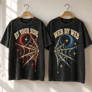 Washed black Webside Best Friends tee on a hanger